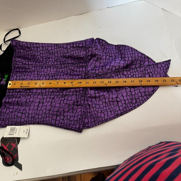 DC Comics The Joker Lace up Halter Top Medium Purple Green Corset Costume Cospla - Picture 13 of 16